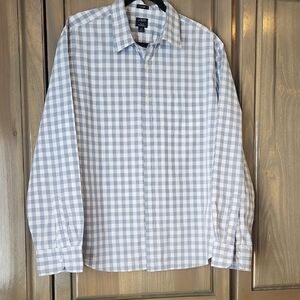 J. Crew Gray and White Casual Button Down Shirt